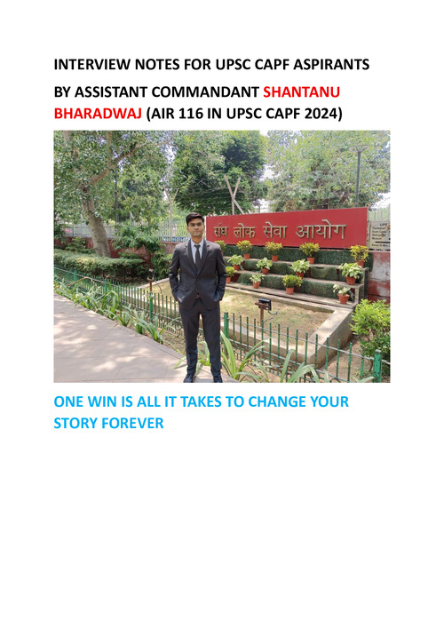 CAPF INTERVIEW NOTES 