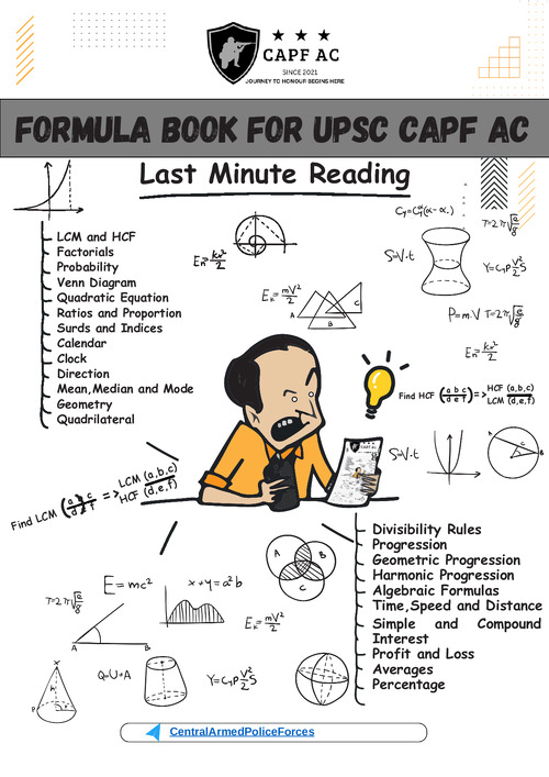 FORMULA BOOK FOR UPSC CAPF